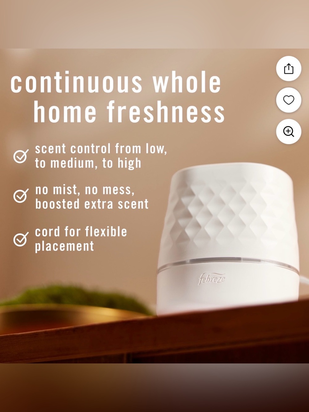 Febreze White Plug-In Air Freshener Diffuser 2 Refills - Picture 3 of 7